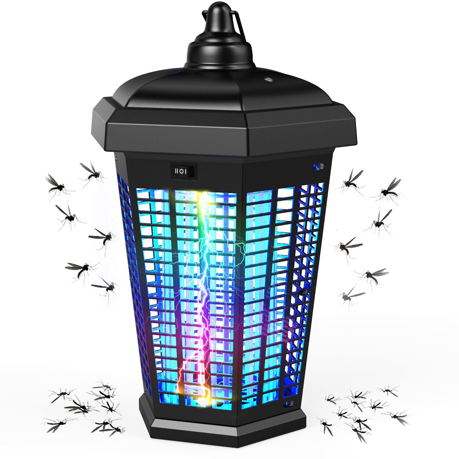MAGIC CAT Bug Zapper Outdoor Electric, Waterproof 4000V Mosquito Zapper with Light Sensor, Insect Killer Lamp Fly Trap Zapper with ON/Off Switch Mosquito Killer Lamp for Backyard, Patio & Indoor Use